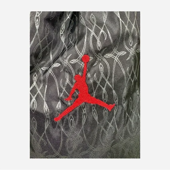 Jordan Jump Man Black Pattern Padded Drawstring Gym Bag